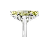 White gold Fancy Yellow Marquise Cut Diamond Solitaire Ring with Flower Prong Setting and Classic Band_29