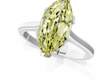 White gold Fancy Yellow Marquise Cut Diamond Solitaire Ring with Flower Prong Setting and Classic Band_50
