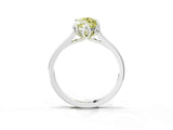 White gold Fancy Yellow Marquise Cut Diamond Solitaire Ring with Flower Prong Setting and Classic Band_52