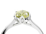 White gold Fancy Yellow Marquise Cut Diamond Solitaire Ring with Flower Prong Setting and Classic Band_53