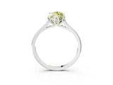 White gold Fancy Yellow Marquise Cut Diamond Solitaire Ring with Flower Prong Setting and Classic Band_56