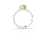 White gold Fancy Yellow Marquise Cut Diamond Solitaire Ring with Flower Prong Setting and Classic Band_68