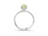 White gold Fancy Yellow Marquise Cut Diamond Solitaire Ring with Four-Prong Setting and Pavé Band_6
