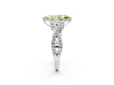 White gold Fancy Yellow Marquise Cut Diamond Solitaire Ring with Four-Prong Setting and Twisted Pavé Band_19