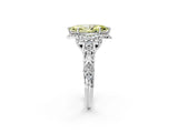 White gold Fancy Yellow Marquise Cut Diamond Solitaire Ring with Hidden Halo and Pavé Band_41