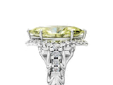 White gold Fancy Yellow Marquise Cut Diamond Solitaire Ring with Hidden Halo and Pavé Band_44