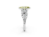 White gold Fancy Yellow Marquise Cut Diamond Solitaire Ring with Milgrain Pavé Band and Four-Prong Setting_55