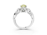 White gold Fancy Yellow Marquise Cut Diamond Solitaire Ring with Milgrain Pavé Band and Four-Prong Setting_56