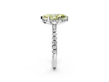 White gold Fancy Yellow Marquise Cut Diamond Solitaire Ring with Pavé Band and Four-Prong Setting_32