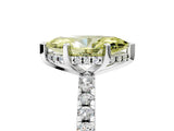 White gold Fancy Yellow Marquise Cut Diamond Solitaire Ring with Pavé Band and Four-Prong Setting_34