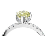 White gold Fancy Yellow Marquise Cut Diamond Solitaire Ring with Pavé Band and Four-Prong Setting_34