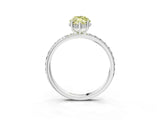 White gold Fancy Yellow Marquise Cut Diamond Solitaire Ring with Pavé Band and Hidden Halo_35