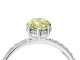 White gold Fancy Yellow Marquise Cut Diamond Solitaire Ring with Pavé Band and Hidden Halo_36