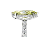 White gold Fancy Yellow Marquise Cut Diamond Solitaire Ring with Pavé Band and Hidden Halo_37