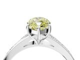 White gold Fancy Yellow Marquise Cut Diamond Solitaire Ring with Pavé Band and Prong Setting_16