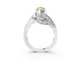 White gold Fancy Yellow Marquise Cut Diamond Solitaire Ring with Prong Setting and Twisted Pavé Band_15