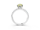 White gold Fancy Yellow Marquise Cut Diamond Solitaire Ring with Round  Pavé Band and Four-Prong Setting_63