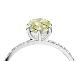 White gold Fancy Yellow Marquise Cut Diamond Solitaire Ring with Round  Pavé Band and Prong Setting_80