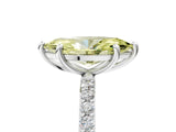 White gold Fancy Yellow Marquise Cut Diamond Solitaire Ring with Round  Pavé Band and Prong Setting_81