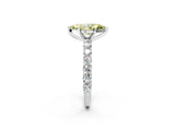 White gold Fancy Yellow Marquise Cut Diamond Solitaire Ring with Shared Prong Pavé Band and Four-Prong Setting_47