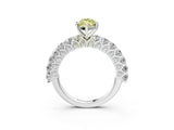White gold Fancy Yellow Marquise Cut Diamond Solitaire Ring with Shared Prong Pavé Band and Four-Prong Setting_48