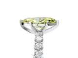 White gold Fancy Yellow Marquise Cut Diamond Solitaire Ring with Shared Prong Pavé Band and Four-Prong Setting_50