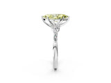 White gold Fancy Yellow Marquise Cut Diamond Solitaire Ring with Side Stones and Four-Prong Setting_79