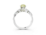 White gold Fancy Yellow Marquise Cut Diamond Solitaire Ring with Side Stones and Four-Prong Setting_80
