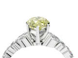 White gold Fancy Yellow Marquise Cut Diamond Solitaire Ring with Side Stones and Four-Prong Setting_81