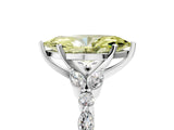 White gold Fancy Yellow Marquise Cut Diamond Solitaire Ring with Side Stones and Four-Prong Setting_82
