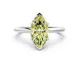 White gold Fancy Yellow Marquise Cut Diamond Solitaire Ring with Six-Prong Setting and Classic Band_42