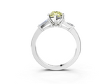 White gold Fancy Yellow Marquise  Cut Diamond Solitaire Ring with Tapered Baguette Accents and Four-Prong Setting_3