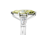 White gold Fancy Yellow Marquise  Cut Diamond Solitaire Ring with Tapered Baguette Accents and Four-Prong Setting_5