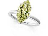 White gold Fancy Yellow Marquise Cut Diamond Solitaire Ring with Thin Band and Prong Setting_29
