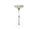 White gold Fancy Yellow Marquise Cut Diamond Solitaire Ring with Thin Band and Prong Setting_36