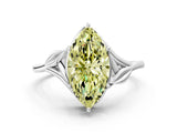 White gold Fancy Yellow Marquise Cut Diamond Solitaire Ring with Twist Band and Four-Prong Setting_77