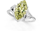 White gold Fancy Yellow Marquise Cut Diamond Solitaire Ring with Twist Band and Four-Prong Setting_78