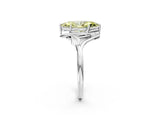 White gold Fancy Yellow Marquise Cut Diamond Solitaire Ring with Twist Band and Four-Prong Setting_78