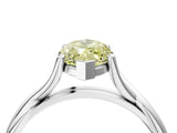 White gold Fancy Yellow Marquise Cut Diamond Solitaire Twist Band Prong Setting Ring_83
