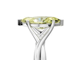 White gold Fancy Yellow Marquise Cut Diamond Solitaire Twist Band Prong Setting Ring_84