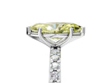 White gold Fancy Yellow Marquise  Cut Diamond Solitaire with Pave Band and Four-Prong Setting 13