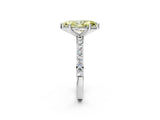 White gold Fancy Yellow Marquise  Cut Diamond Solitaire with Pave Band and Four-Prong Setting 16