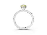 White gold Fancy Yellow Marquise  Cut Diamond Solitaire with Pave Band and Four-Prong Setting 3