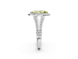 White gold Fancy Yellow Marquise Cut Diamond Split Shank Halo Ring with Four-Prong Setting_31