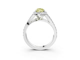 White gold Fancy Yellow Marquise Cut Diamond Split Shank Halo Ring with Four-Prong Setting_32