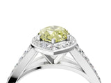White gold Fancy Yellow Marquise Cut Diamond Split Shank Halo Ring with Four-Prong Setting_33