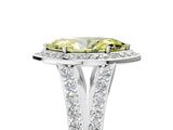 White gold Fancy Yellow Marquise Cut Diamond Split Shank Halo Ring with Four-Prong Setting_34