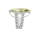 White gold Fancy Yellow Marquise Cut Diamond Split Shank Pavé Engagement Ring with Four-Prong Setting_34