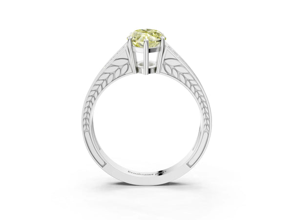 Platinum Marquise Pave Split Shank Engagement Ring Setting for Fancy Yellow Center