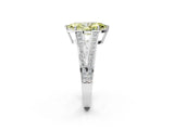 White gold Fancy Yellow Marquise Cut Diamond Split Shank Ring with Pavé Band and Four-Prong Setting_19